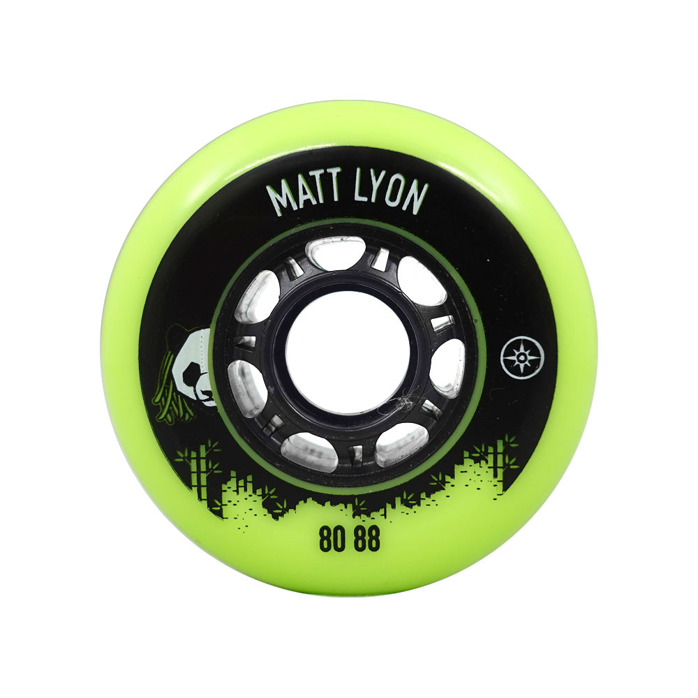 Compass Inline Matt Lyon 80mm/88a neon green wheels (SINGLE WHEEL)