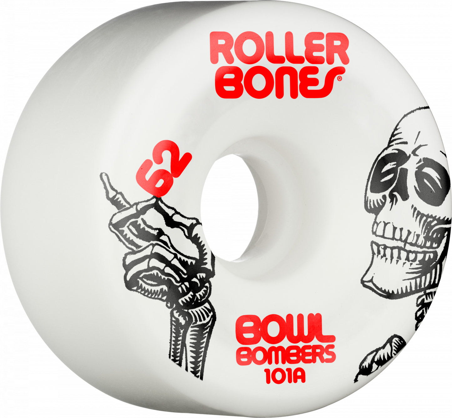 RollerBones Bowl Bomber Wheels 62mm/101A White