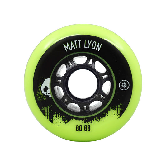Compass Inline Matt Lyon 80mm/88a neon green wheels (SINGLE WHEEL)