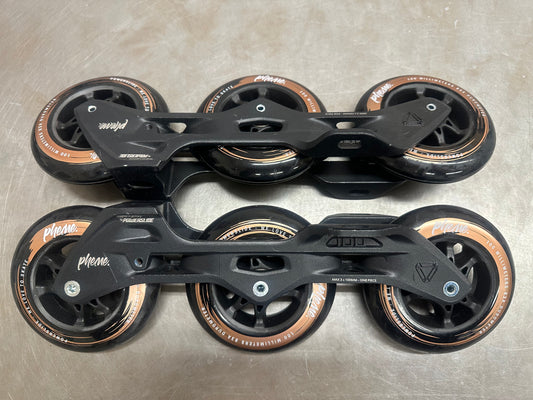 Powerslide 3x100mm trinity frame with 100mm 83a wheels included