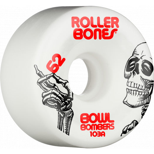 RollerBones Bowl Bomber Wheels 62mm/103A White